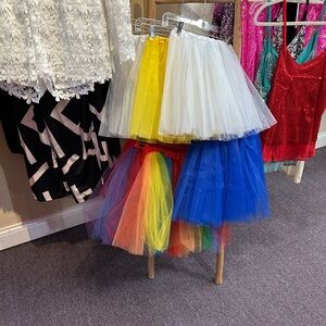 Colorful Tutus Tulle Skirts Red Yellow White